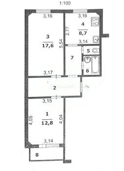 2-к квартира, вторичка, 55м2, 10/11 этаж