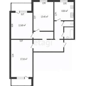 2-к квартира, вторичка, 52м2, 8/10 этаж
