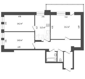 3-к квартира, вторичка, 80м2, 4/10 этаж