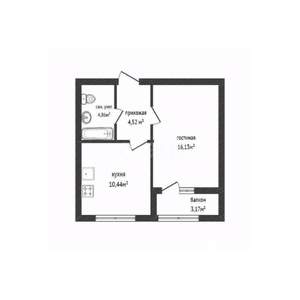 1-к квартира, вторичка, 40м2, 8/9 этаж