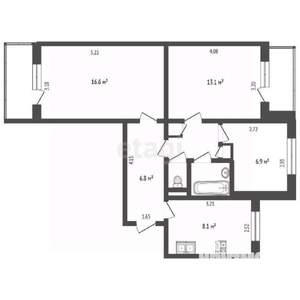 3-к квартира, вторичка, 66м2, 9/9 этаж