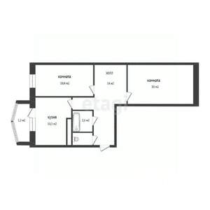 2-к квартира, вторичка, 56м2, 1/5 этаж