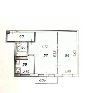 2-к квартира, вторичка, 46м2, 4/5 этаж
