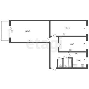 3-к квартира, вторичка, 59м2, 5/5 этаж