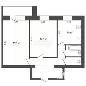 2-к квартира, вторичка, 66м2, 8/10 этаж