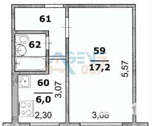1-к квартира, вторичка, 30м2, 1/5 этаж