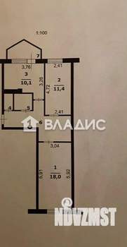2-к квартира, вторичка, 57м2, 1/5 этаж
