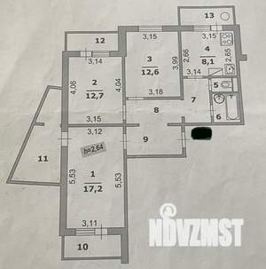 3-к квартира, вторичка, 68м2, 4/10 этаж