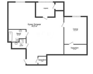 2-к квартира, вторичка, 82м2, 2/15 этаж