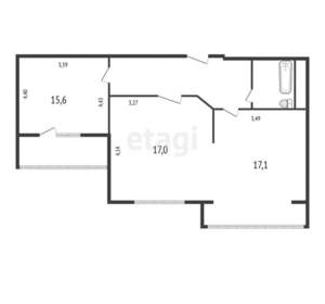 2-к квартира, вторичка, 70м2, 11/15 этаж