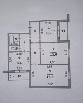 3-к квартира, вторичка, 63м2, 5/10 этаж