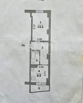 1-к квартира, вторичка, 34м2, 5/9 этаж