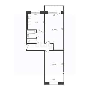 2-к квартира, вторичка, 48м2, 4/5 этаж