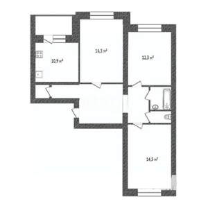 3-к квартира, вторичка, 83м2, 1/10 этаж