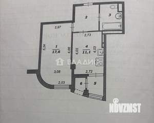 1-к квартира, вторичка, 43м2, 17/20 этаж