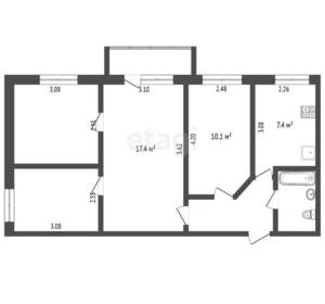 4-к квартира, вторичка, 61м2, 5/5 этаж