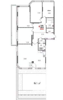 4-к квартира, строящийся дом, 209м2, 2/12 этаж
