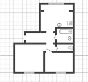 2-к квартира, вторичка, 55м2, 1/3 этаж