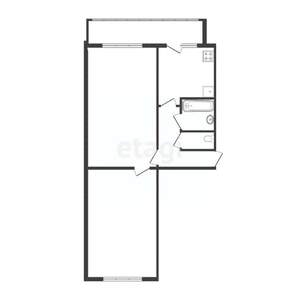 2-к квартира, вторичка, 44м2, 1/5 этаж