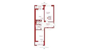 2-к квартира, вторичка, 64м2, 18/18 этаж