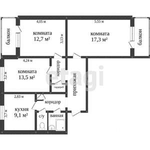 3-к квартира, вторичка, 71м2, 5/10 этаж
