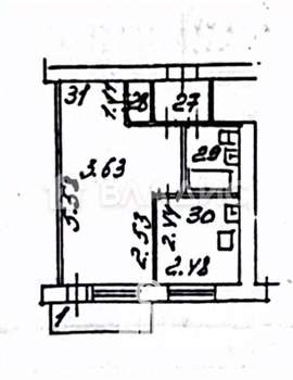 1-к квартира, вторичка, 28м2, 3/4 этаж