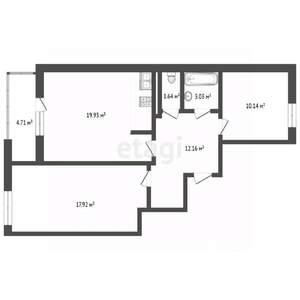 2-к квартира, вторичка, 64м2, 3/10 этаж