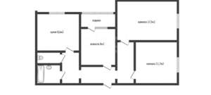 3-к квартира, вторичка, 63м2, 1/9 этаж