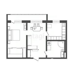 2-к квартира, вторичка, 46м2, 9/10 этаж