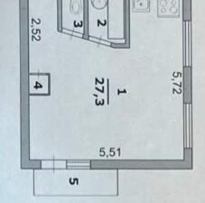 Студия квартира, вторичка, 31м2, 2/5 этаж