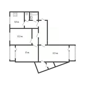 3-к квартира, вторичка, 72м2, 1/10 этаж