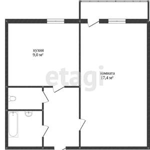 1-к квартира, вторичка, 29м2, 5/5 этаж
