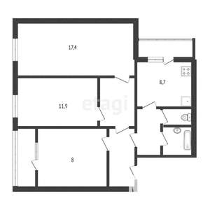 3-к квартира, вторичка, 63м2, 8/10 этаж