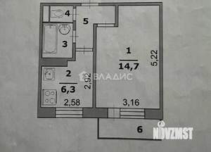 1-к квартира, вторичка, 29м2, 3/9 этаж
