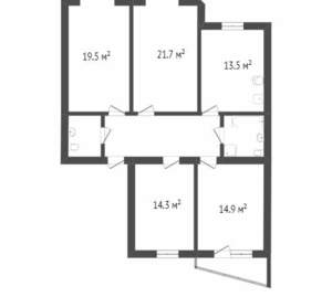 4-к квартира, вторичка, 61м2, 3/5 этаж