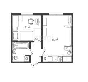 2-к квартира, вторичка, 33м2, 5/5 этаж