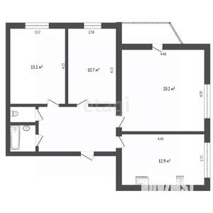 3-к квартира, вторичка, 74м2, 8/14 этаж