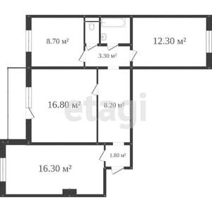 3-к квартира, вторичка, 74м2, 5/10 этаж