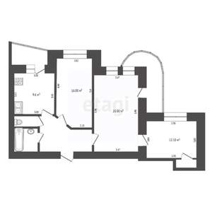 3-к квартира, вторичка, 73м2, 12/12 этаж