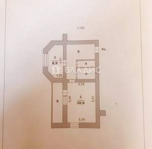 1-к квартира, вторичка, 48м2, 2/12 этаж