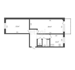 2-к квартира, вторичка, 48м2, 5/5 этаж