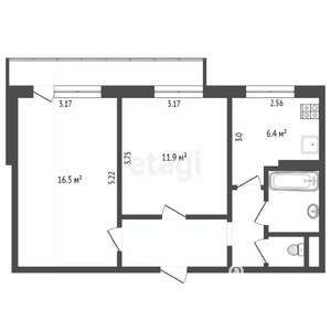 2-к квартира, вторичка, 45м2, 2/9 этаж