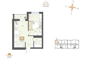 2-к квартира, вторичка, 41м2, 5/8 этаж