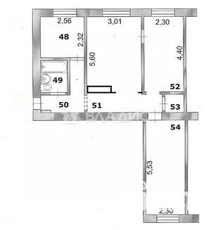 3-к квартира, вторичка, 56м2, 1/5 этаж