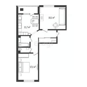 2-к квартира, вторичка, 66м2, 11/13 этаж