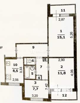 3-к квартира, вторичка, 60м2, 6/9 этаж