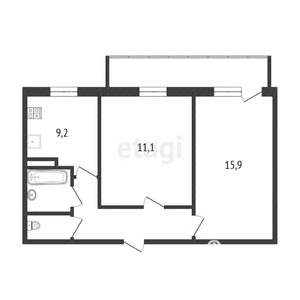 2-к квартира, вторичка, 53м2, 5/9 этаж