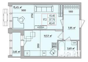 1-к квартира, вторичка, 40м2, 17/18 этаж