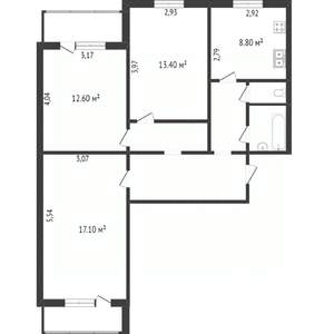3-к квартира, вторичка, 74м2, 5/10 этаж