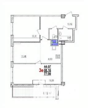 3-к квартира, вторичка, 77м2, 5/18 этаж